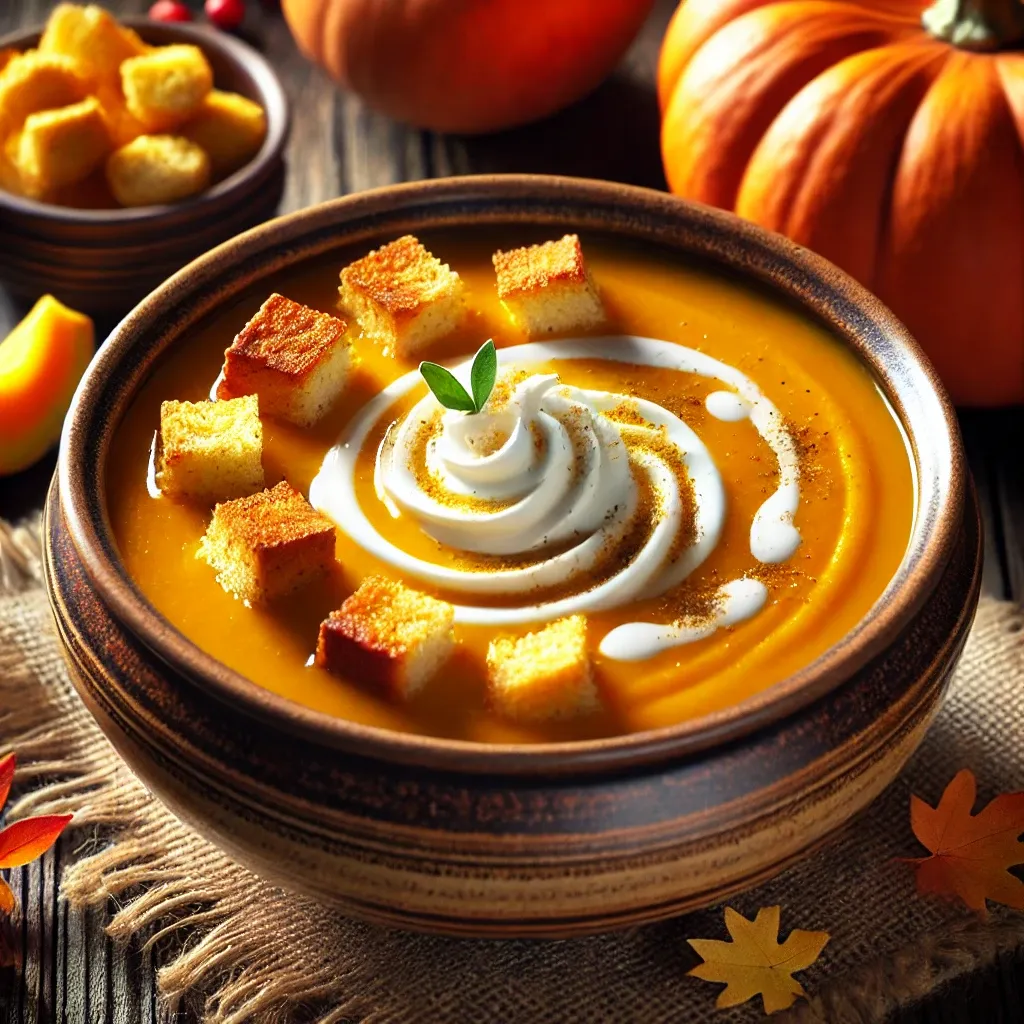 Crema de calabaza con curry